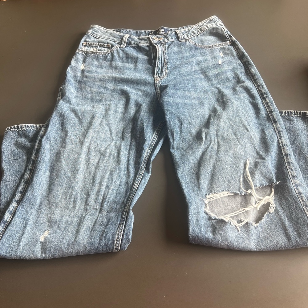 Hollister Blue Boyfriend Distressed Jeans